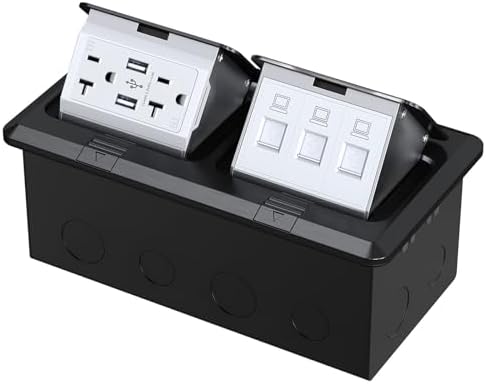 Ahfiwaso 20 Amp 120-Volts Pop-Up Floor Electrical Outlet In Black With USB Ports And Tamper Resistant 27CSA21-1039 - The Home Depot - View #13