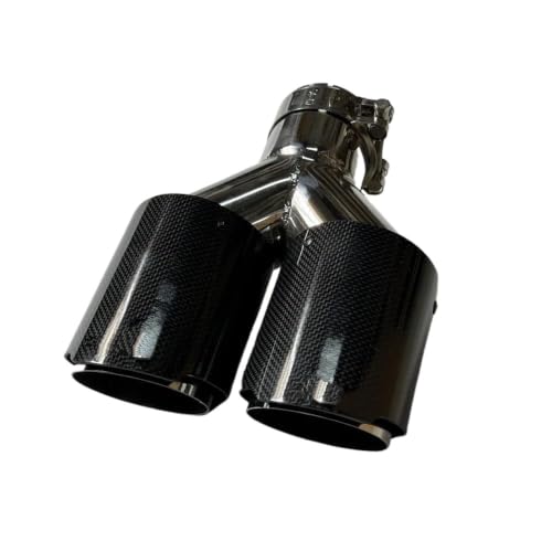 Tuyau d'échappement double en carbone brillant 63-76mm pour Golf