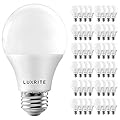 LUXRITE A19 LED Bulb 60W Equivalent, 5000K Bright White, 800 Lumens, Dimmable Standard LED Light Bulbs 9W, Enclosed Fixture Rated, Energy Star, E26 Medium Base - Indoor and Outdoor (48 Pack)