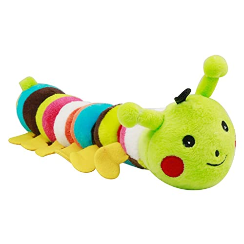 QIYADIN Pet Squeaker Toys, Dog Chew Toy, Soft Short Plush Sounding Toy for Puppy (Colorful Caterpillar)