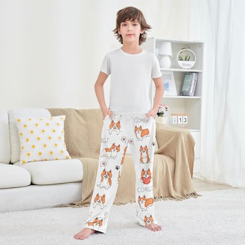 Boys' Pants Corgi Puppies Dog Long Bottoms Jogger Pants Elastic Waist Trousers with Pockets S-XL 5