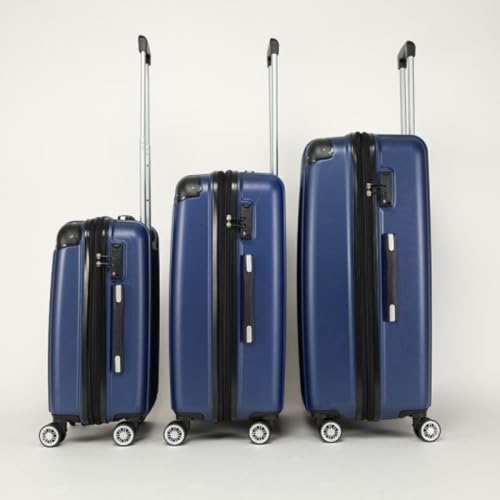 3-Piece Hard Shell Soft Sided Luggage, 360 Degree Spinner 4 Wheel Luggage, Light Weight, Textured Finish, Suitable for Travel, Luggage Suitcase 3-Piece Set (20"/26"/30"), Blue2