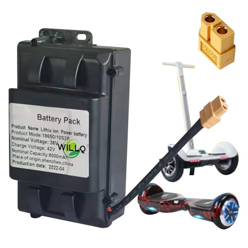 WILLQ 36-V-Hoverboard-Akku-Ersatz, 4400 mAh, 2400 mAh, wiederaufladbarer Lithium-Ionen-Akku für Elektroroller/selbstbalancierende Boards, 86,4 Wh/158,4 Wh Motor,36v2400mah WILLQ 36-V-Hoverboard-Akku-Ersatz, 4400 mAh, 2400 mAh, wiederaufladbarer Lithium-Ionen-Akku für Elektroroller/selbstbalancierende Boards, 86,4 Wh/158,4 Wh Motor,36v2400mah