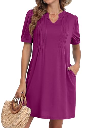 Robe d'été décontractée à manches courtes douce et fluide - 5