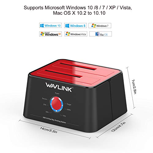 image for WAVLINK USB 3.0 to SATA I/II/III Dual-Bay External Hard Drive Docking 