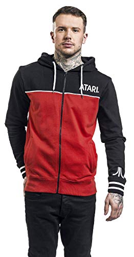 Atari Logo Uomo Felpa Jogging Nero/Rosso L 100% Cotone Regular