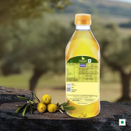 Image of Leonardo Extra Virgin Olive Oil, 1L Bottle | Premium Cold Pressed | From Italy | Made With 150+ Years of Expertise | Cholesterol & Trans Fat-Free, Rich In Antioxidants | High MUFA | Perfect For Salads, Breads, Pizza, Pasta & Grilling.