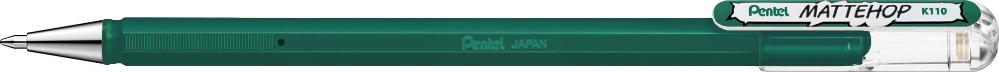 Pentel K110 MatteHop Gel Pen for Glossy & Photographic Paper, 1.0mm Tip, Dark Green (Pack of 12) - Image 2