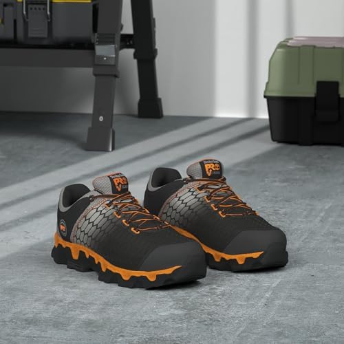 Timberland Pro Homme Powertrain Sport Alloy Safety Toe Industrial Athletic Work Shoe Chaussures de Travail athlétiques, Noir/Gris, 42.5 EU Large