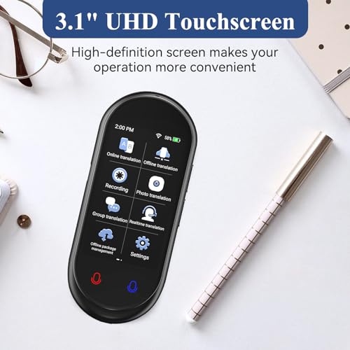 Language Translator Device, ChatGPT Ai Translator, 2 Way Real-Time Voice Translation, Support 138 Languages, Offline&Recording&Photo Translation