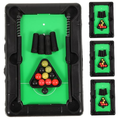 Milisten 4 Ensemble Set de Tables de Billard Miniatures pour Garçon Fille Jeu Éducatif Compact Plastique Mini Table de Billard de Loisirs pour Anniversaire et Activités Couleur Aléatoire