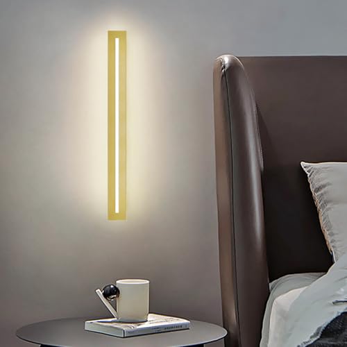 Apliques de pared LED moderno lineal de 60cm en aluminio negro con luz neutra para el pasillo
