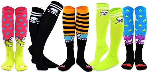 Skull Monster Novelty Knee High girls 5Pairs