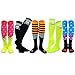 TeeHee Novelty Cotton Knee High Fun Socks 5-Pack for Women (Skull Varsity Pirate Monster)