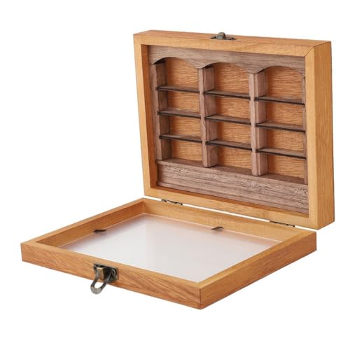 Uxsjakjsd Estantería Decorativa para la Ansiedad, Estantería de Madera en Miniatura, Decoración de Escritorio para el Hogar, Hecha A Mano.