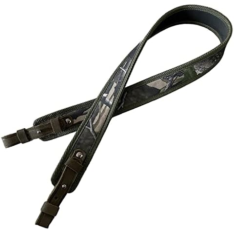 Khaki Camo Polyester and Leather Rifle Sling Cover