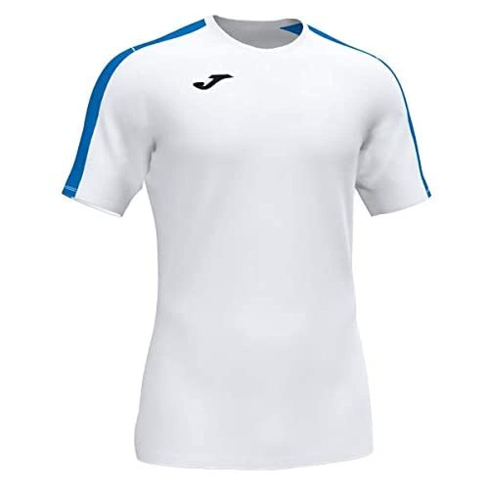 Joma Academy Children's Short Sleeve T-Shirt, Boys, 101656.207, White-Blue, 4XS-3XS