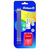 Fabricado en Alemania Pelikan - Set Escolar, 3 Lápices Grafito 2B, Sacapuntas Doble, Goma AS30, Madera, Forma Triangular Ergonómica, Material Escolar, Oficina, Papelería