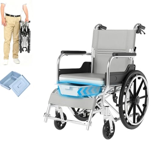 Shower Commode Wheelchair for Adults and Seniors
