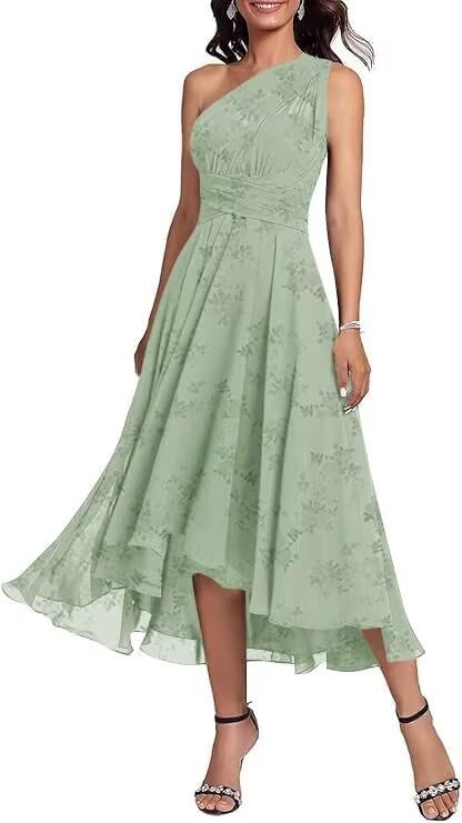 Tea Length Infinity Bridesmaid Dresses High Low Convertible Wedding Guest Dress