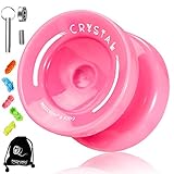 MAGICYOYO Sensible Yoyo para niños K2 PLUS, yoyo para principiantes, proposito doble, con Rodamiento KK de repuesto para intermedios avanzados, removedor de cojinetes, bolsa, 5 cuerdas de Yoyós (Rosa)