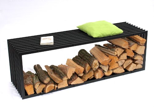 Kaminholzständer Bank D-Stil 150 cm Kaminholzregal 10104 Holzkorb Kaminholzhalter