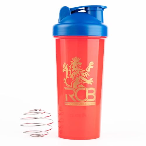 Image of Royal Challengers Bengaluru RCB Official Merchandise Gym Shaker for Protein Shake Leakproof Shaker Bottles for Protein, Preworkout & Bcaa Shake, Protein Shaker Bottle for Gym, Gym Bottle - Red