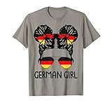 German Girl Messy Hair Germany Pride Patriotic Womens Kids T-Shirt