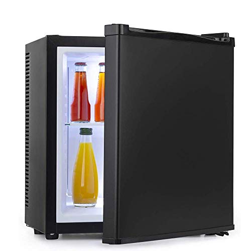 Getränkekühler / Kleiner Weinkühlschrank, Mini-Kühlschrank Kompakt-Gefrierschrank, Gefroren + Gekühlt, LED-Beleuchtung, Glastür Schwarzer Rahmen -