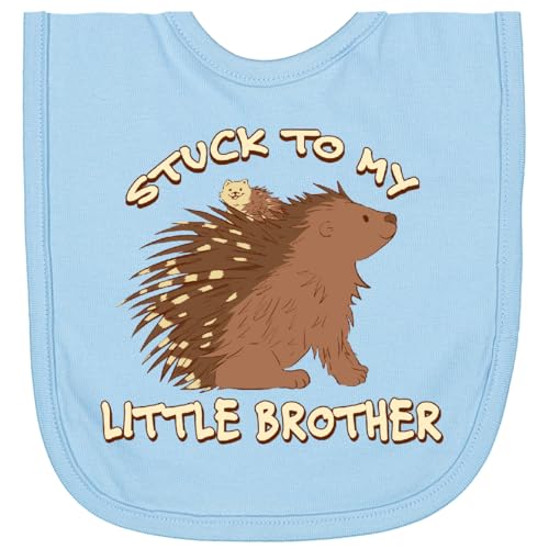 inktastic Stuck To My Little Brother Newborn Bib