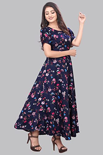 Image of FLARED ALINE MAXI DRESS WITH FLORAL PRINT FOR WOMEN