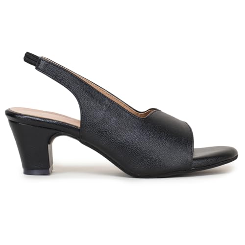 Image of TRASE Ankle Strap Pointed Toe Block Heel Pumps Sandals For Women| Fashionable Sandals, Office, Party and Formal Occasions | Light weight, Soft Footbed, Comfortable & Stylish - (47067)