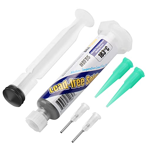 BEEYUIHF Sans plomb Pâte à souder, Pâte à étamer Sn64/Bi35/Ag1, 183°C Pâte à souder à l'étain, pour PCB BGA SMD Réparation Électronique (10ml/35g)