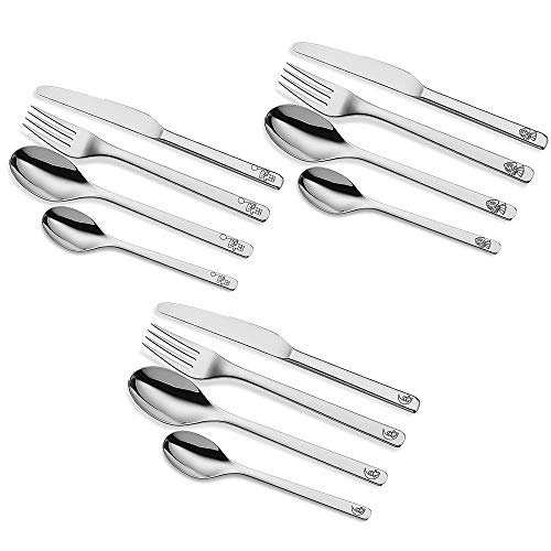 ENLOY 12 Pieces Toddler Utensil, Kids Knife Fork and Spoon Cutlery, Stainless Steel