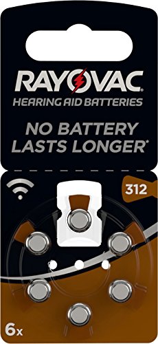 De Prótesis Auditivas Rayovac Batería De Zinc-Aire, 312, Blister 1.4V Menor (Paquete De 6)