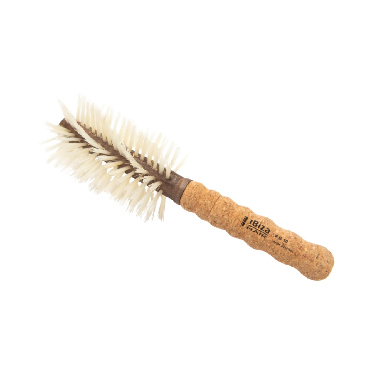 Ibiza Hair Boar Bristle Round Brush (B10-80mm) | Ideal for Setting Hair with Movement, Bounce & Easy Styling Control | Blonde Boar Bristles for Fine, Ethnic & Color-Treated Hair