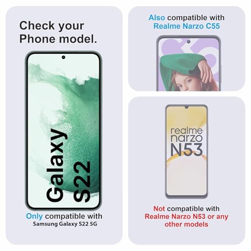 Image of Tempered Glass Screen Protector Compatible for Samsung Galaxy S22 5G with Edge to Edge Coverage and Easy Installation Kit