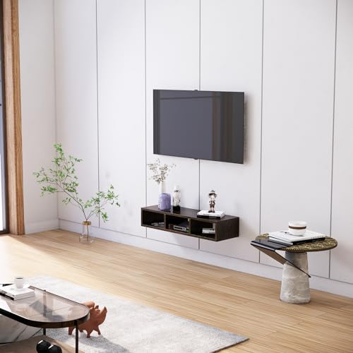 Image of TV Unit for Living Room, Bedroom Unit Cabinet Wall Mount with Storage Ideal for TV Upto 30 to 52 inch (Frosty White) (Giant Wood & Frosty White)