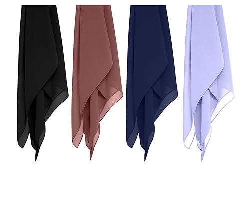 Image of Premium Georgette Hijab for Girls & Women | Lightweight and Breathable | Combo Pack of 4 | 180 cm x 70 cm