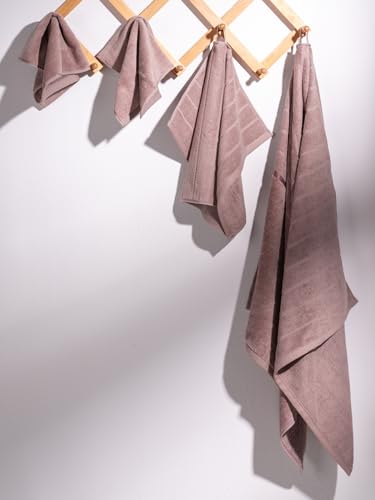 Image of DAMENSCH 100% Cotton Towels, Super Soft Towels Set, Ultra Absorbent Towel for Women, Quick Dry Face Towel for Men, Long Lasting Colours Bath, Hand and Face Towels-Dusty Pink