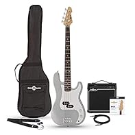Includes 15W Amp, Cable, Bag, Strap & Spare Strings Classic Silver Finish Perfect Bass For Younger Beginners Crisp Clear Tone & Punchy Low End Depth Built From Lightweight Woods For Comfort & Playability