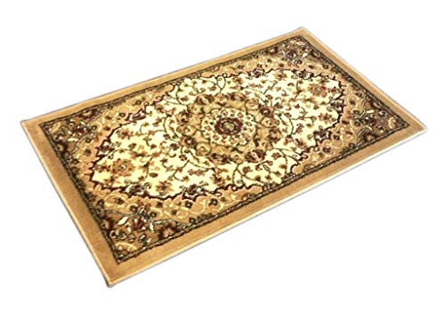 Bellagio Traditional Oriental Door Mat Design 401 Ivory (24 Inch X 40 Inch) #TOP6