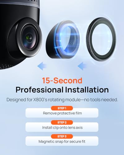 Image of 70mai Magnetic CPL Filter for 4K Omni X800 Dash Cam - Anti-Glare Polarizing Lens with Snap-On Design, Scratch-Resistant & Enhance Clarity (for X800 Only)