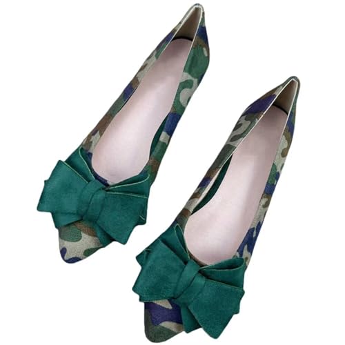 Image of TN TANGNEST Women's Flats Comfortable Dressy Slip On | Pointed Toe Bow Ballet Shoes, Business Casual Office Flats, Suede Flat Shoes