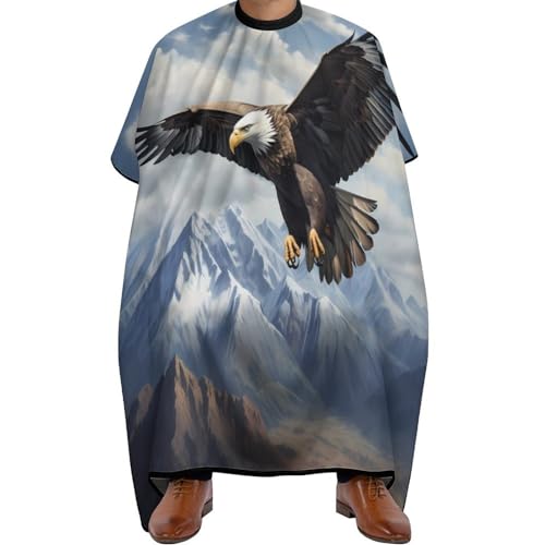 Flying Bald Eagle Hair Cutting Cape for Men Women Waterproof Barber Cape Adjustable Salon Haircut Capes