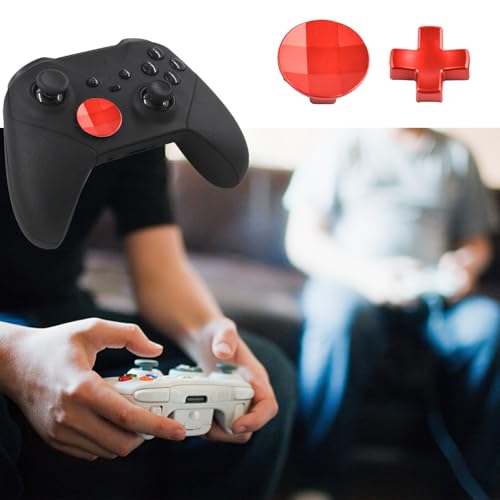 Image of 2 in 1 D-Pads for Xbox Elite 2 Core Controller Stainless Steel D-Pads for Xbox One Elite Series 2 Controller D-Pads Replacement for Xbox One Elite Series 1 Controller (Red) [xbox one]