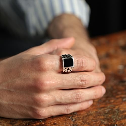 Genuine Solid 925 Sterling Silver, Cuban Link Braided Men's Ring3