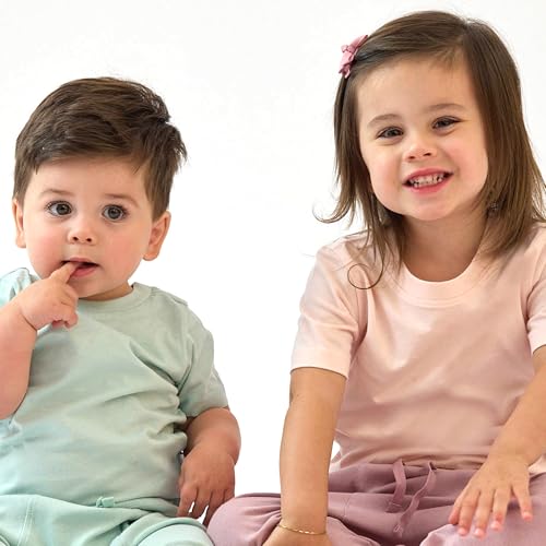 Image of Butterblu Taylor 5-Pack Short Sleeve T-Shirts​ 100% Organic Cotton | GOTS Certified Organic Cotton for Baby, Toddler Girls, Boys, Unisex, Made to Match Layering Solid Colors