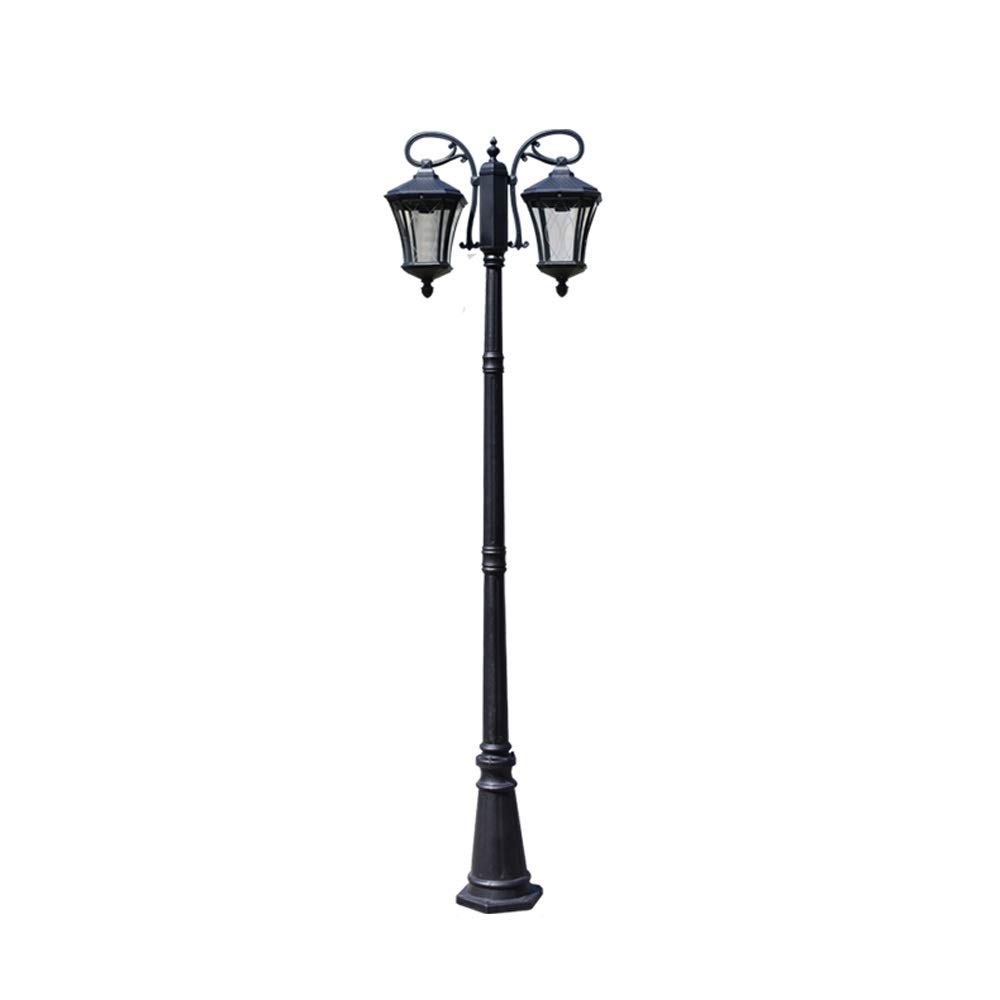 Farola Tradicional de Poste Alto para Calle, E27, Estilo Europeo, para Exteriores, de Cristal Vintage, Tipo farola de Camino, IP54, Resistente al Agua, de Aluminio fundid,Height 2.2m
