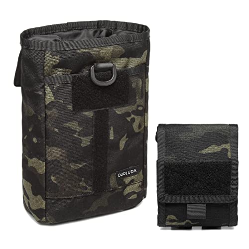 Duoluda Tactical Folding Dump Pouch Utility Tool Bag Military Molle Drawstring Ammo Magazine Pouch-Edc Drop Bag For Ammo, Magazines, Range Shooting, Hunting, Outdoor Sports (Multicam Black) #TOP13